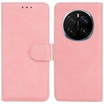 Custodia per telefono in pelle Flip Skin Feel Pure Color per Honor Magic7 Pro (rosa)