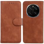 Custodia in pelle flip per telefono cellulare For Honor Magic7 Pro Skin Feel Pure Color (marrone)