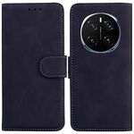 Custodia in pelle flip per telefono cellulare For Honor Magic7 Pro Skin Feel Pure Color (nero)