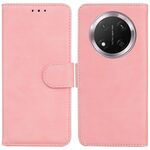 Custodia per telefono in pelle flip color puro per Honor X9c (rosa)