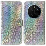 Per Honor Magic7 Pro Custodia per telefono in pelle con fibbia magnetica colorata (argento)