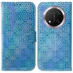 Per Honor X9c Custodia per telefono in pelle con fibbia magnetica colorata (blu)