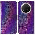 Per Honor X9c Custodia per telefono in pelle con fibbia magnetica colorata (viola)