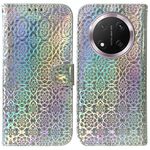 Per Honor X9c Custodia per telefono in pelle con fibbia magnetica colorata (argento)