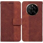 Custodia per telefono in pelle goffrata geometrica per Honor Magic7 (marrone)