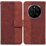 Custodia per telefono in pelle goffrata geometrica per Honor Magic7 Pro (marrone)