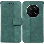 Custodia per telefono in pelle goffrata geometrica per Honor Magic7 Pro (verde)