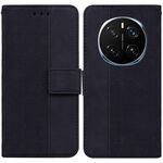 Custodia per telefono in pelle goffrata geometrica per Honor Magic7 Pro (nera)