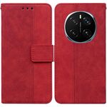 Custodia per telefono in pelle goffrata geometrica per Honor Magic7 Pro (rosso)