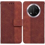 Custodia per telefono in pelle goffrata geometrica per Honor X9c (marrone)