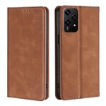 Custodia per telefono in pelle magnetica Global Skin Feel per Honor 200 Lite 5G (marrone chiaro)