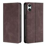 Per Sony Xperia 10 VI Custodia in pelle magnetica Skin Feel (marrone scuro)
