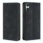 Per Sony Xperia 10 VI Custodia per telefono in pelle magnetica Skin Feel (nera)