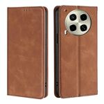 Per Tecno Camon 30 Custodia in pelle magnetica Skin Feel (marrone chiaro)