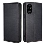 Per Honor 200 Pro 5G Gloss Oil Solid Color Magnetic Leather Phone Case (Nero)