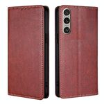 Per Sony Xperia 1 VI Gloss Oil Solid Color Magnetic Leather Phone Case (Marrone)