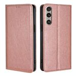Per Sony Xperia 1 VI Gloss Oil Solid Color Magnetic Leather Phone Case (Oro rosa)