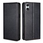Per Sony Xperia 10 VI Gloss Oil Solid Color Magnetic Leather Phone Case (Nero)