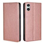 Per Sony Xperia 10 VI Gloss Oil Solid Color Magnetic Leather Phone Case (Oro rosa)