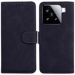 Per Xiaomi 15 Custodia in pelle Flip Skin Feel Pure Color (Nero)