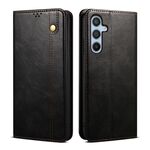Per Samsung Galaxy A56 5G Custodia per telefono in pelle con texture Crazy Horse Oil Wax (nero)
