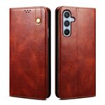 Per Samsung Galaxy A56 5G Custodia per telefono in pelle con texture Crazy Horse Oil Wax (marrone)