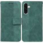 Per Samsung Galaxy A36 5G / A56 5G Custodia per telefono in pelle con motivo geometrico in rilievo (verde)