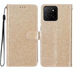Custodia in pelle flip glitterata per Honor X5b 4G (oro)