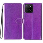 Per Honor X5b 4G Custodia per telefono in pelle con glitter (viola)