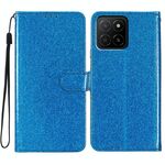 Custodia per telefono in pelle flip glitterata per Honor X5b 4G (blu)