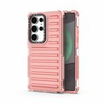 Per Samsung Galaxy S25 Ultra 5G Custodia per telefono con airbag in TPU ibrido per PC ad alta trasparenza (rosso pesca)