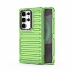Per Samsung Galaxy S25 Ultra 5G Custodia per telefono con airbag in TPU ibrido per PC ad alta trasparenza (verde trasparente)