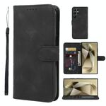 Per Samsung Galaxy S25 Ultra 5G Custodia in pelle con linee geometriche Skin Feel (nero)