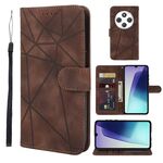 Per Samsung Galaxy A36 / A56 5G Custodia in pelle con linee geometriche Skin Feel (marrone)