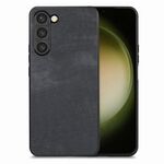 Per Samsung Galaxy S25+ 5G Custodia per telefono con retro in pelle vintage per PC (nero)