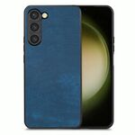 Per Samsung Galaxy S25+ 5G Custodia per telefono in pelle vintage con retro in PC (blu)