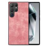 Per Samsung Galaxy S25 Ultra 5G Custodia per telefono in pelle vintage con retro in PC (rosa)