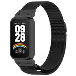 Per Xiaomi Smart Band 9 Active Metal Frame Watch Case Integrato Milan Magnetic Steel Mesh Watch Band (Nero)