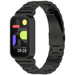 Per Redmi Band 3 Orologio con struttura in metallo, cinturino in acciaio inossidabile con tre perle integrate (nero)