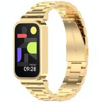 Per Redmi Band 3 Orologio con struttura in metallo, cinturino in acciaio inossidabile con tre perline integrate (oro)