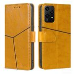 Per Honor 200 Lite 5G Custodia per telefono in pelle con cuciture geometriche globali (giallo)