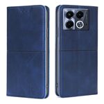 Per Infinix Note 40 5G Custodia magnetica in pelle con texture di mucca (blu)