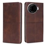 Per Tecno Camon 30 Pro 5G Custodia magnetica in pelle con texture di mucca (marrone scuro)