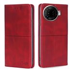 Per Tecno Camon 30 Pro 5G Custodia magnetica in pelle con texture di mucca (rosso)
