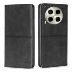 Per Tecno Camon 30 Custodia magnetica in pelle con texture mucca (nero)