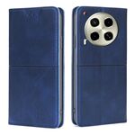 Per Tecno Camon 30 Custodia magnetica in pelle con texture mucca (blu)