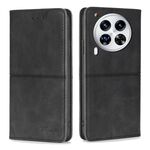 Per Tecno Camon 30 Premier 5G Custodia magnetica in pelle con texture di mucca (nero)