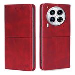Per Tecno Camon 30 Premier 5G Custodia magnetica in pelle con texture di mucca (rosso)