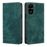 Per Honor 200 Pro 5G RFID Antifurto Spazzola Magnetico Custodia in Pelle per Telefono (Verde)
