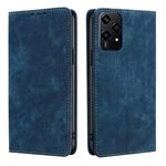 Per Honor 200 Lite 5G Global RFID Antifurto Spazzola Magnetico Custodia in Pelle per Telefono (Blu)